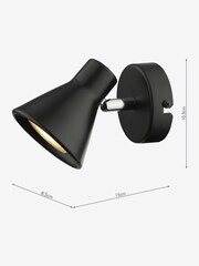 Dar Lighting Black Diza Single Spotlight - Image 4 of 4