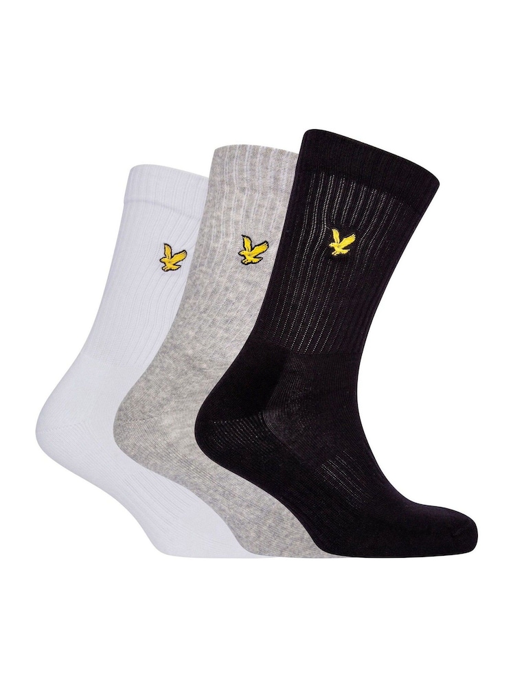 Lyle & Scott Black Sport Socks 3 Pack - Image 1 of 5