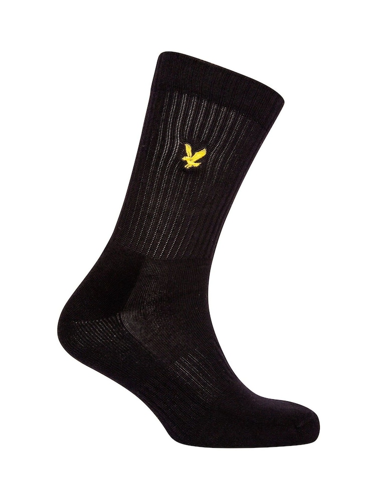 Lyle & Scott Black Sport Socks 3 Pack - Image 2 of 5