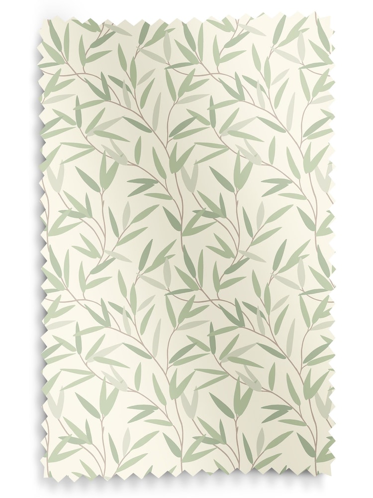 Laura Ashley Green Willow Leaf Made to Measure Curtains - Image 9 of 9