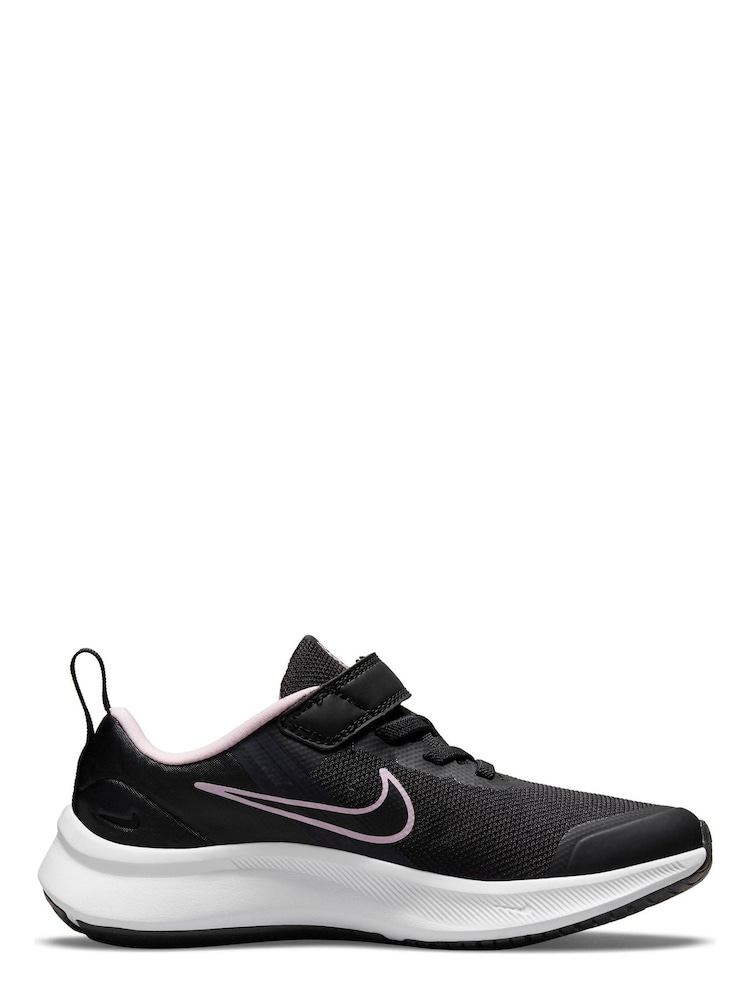 Nike Black/Pink Star Runner 3 Junior Trainers - Image 1 of 9