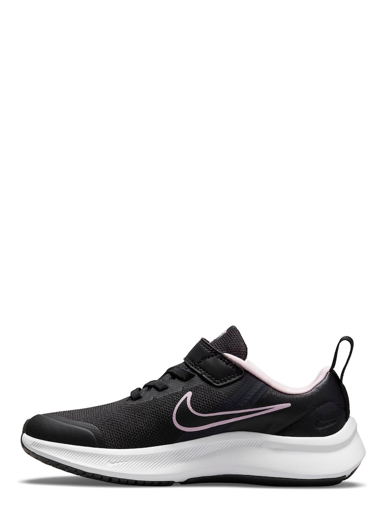Nike Black/Pink Star Runner 3 Junior Trainers - Image 2 of 9