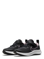 Nike Black/Pink Star Runner 3 Junior Trainers - Image 3 of 9