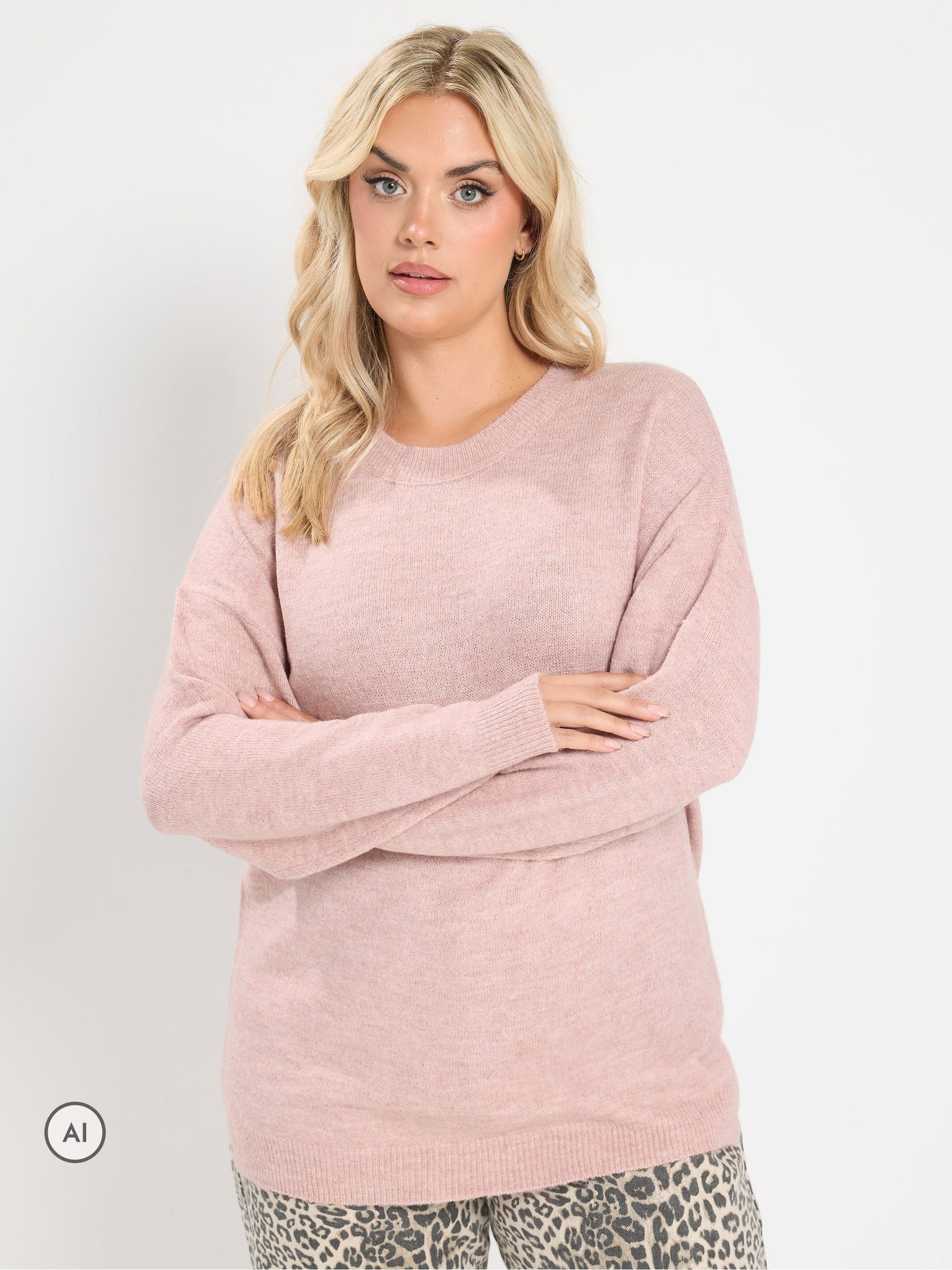 Yours Women's Pink Soft Knitted Jumper In | : 30/32 - Image 3