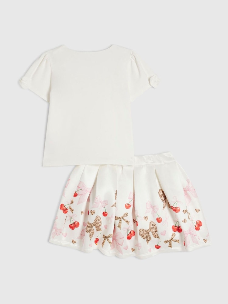 Conjunto de top con lazo y falda con cerezas de River Island - Imagen 2 de 5