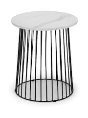 Julian Bowen White Broadway Round Lamp Table - Image 2 of 5