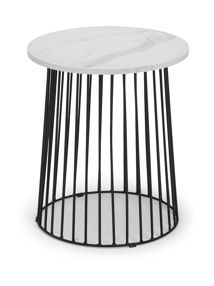 Julian Bowen White Broadway Round Lamp Table - Image 2 of 5
