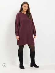 Yours Curve Red Jumper Dress - Image 1 of 6