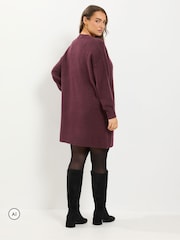 Yours Curve Red Jumper Dress - Image 3 of 6