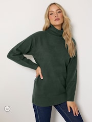 Long Tall Sally Green Knitted Roll Neck Jumper - Image 1 of 6