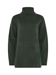 Long Tall Sally Green Knitted Roll Neck Jumper - Image 5 of 6