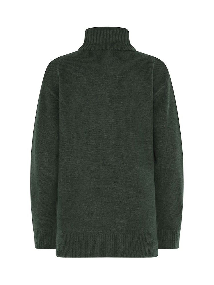 Long Tall Sally Green Knitted Roll Neck Jumper - Image 6 of 6