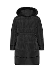 Yours Curve Black Midi Puffer Coat - Image 6 of 6