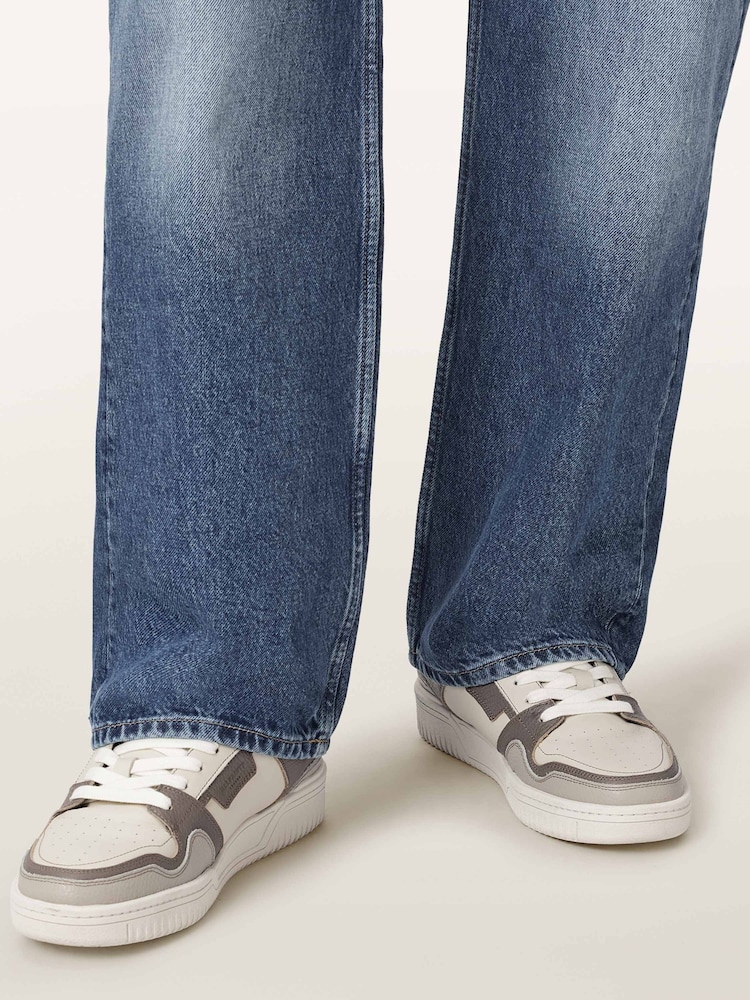 AllSaints Grey Regan Plus Low Top Trainers - Image 1 of 7