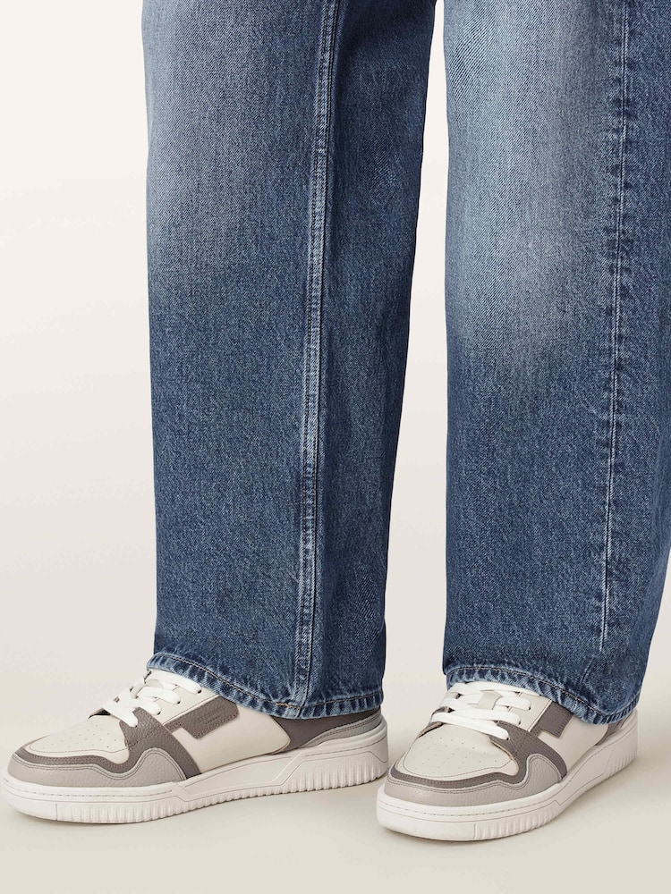 AllSaints Grey Regan Plus Low Top Trainers - Image 2 of 7