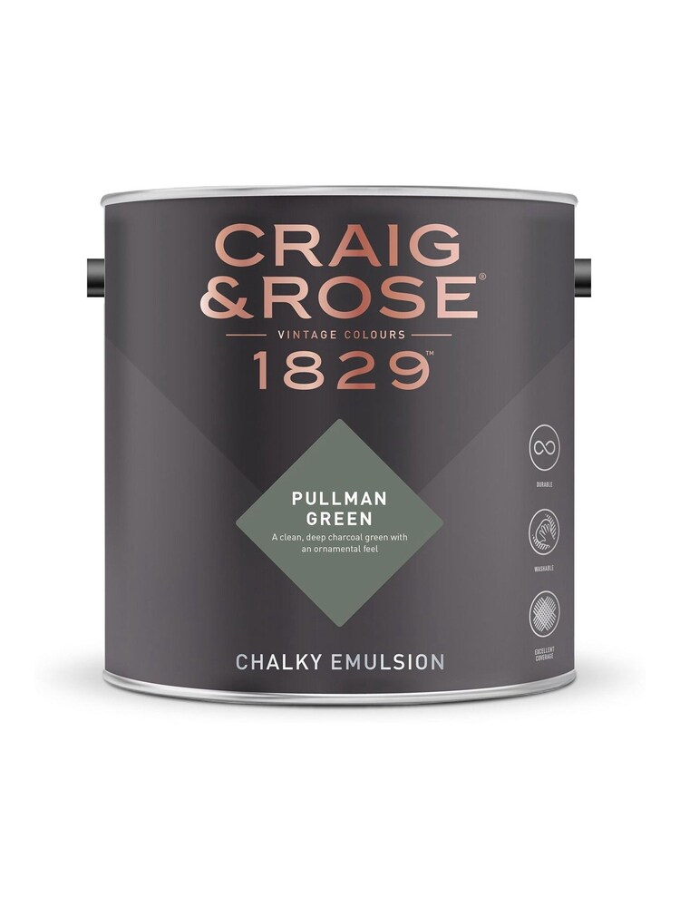 Craig & Rose Pullman Green Chalky Emulsion Pullman Green 2.5Lt Paint - Image 2 of 2