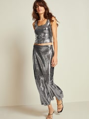 Silver Sequin Vest Top - Image 2 of 5