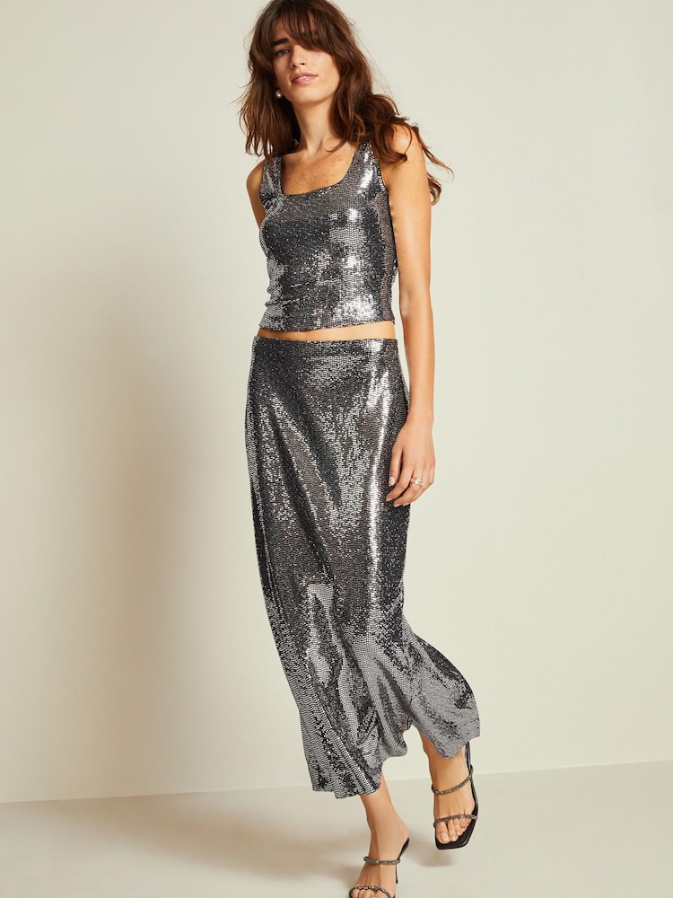 Silver Sequin Vest Top - Image 2 of 5
