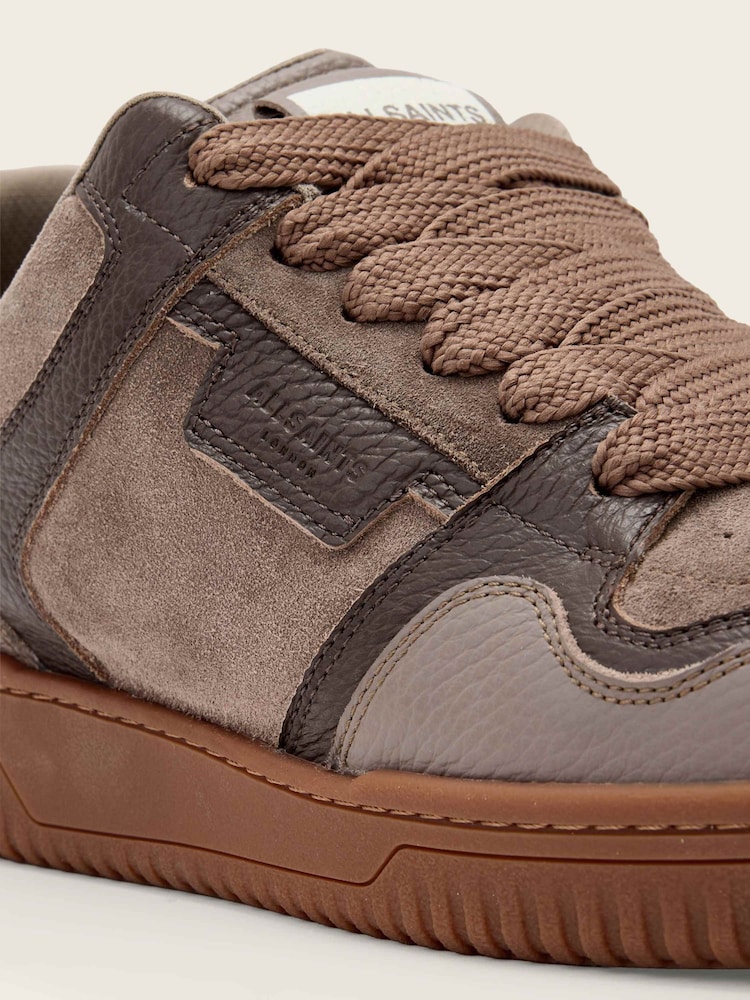 AllSaints Brown Regan Plus Low Top - Image 6 of 6