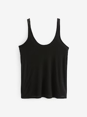 Black/ Khaki Green Strappy Scoop Neck Slouch Ribbed Vests 2 Pack - Image 4 of 5