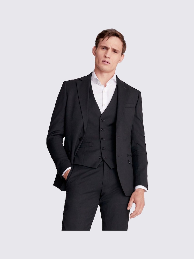 MOSS Charcoal Grey Tailored Stretch Suit Jacket - Image 1 of 8