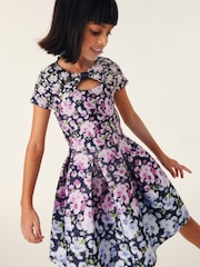 Baker by Ted Baker Multi-Coloured Floral Scuba Dress - Image 4 of 10