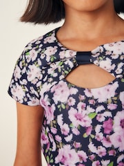 Baker by Ted Baker Multi-Coloured Floral Scuba Dress - Image 5 of 10