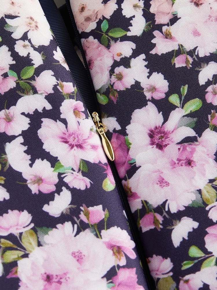 Baker by Ted Baker Multi-Coloured Floral Scuba Dress - Image 9 of 10