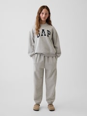 Gap Grey Vintage Soft Oversized Mock Neck Logo Sweatshirt (4-13yrs) - Image 1 of 5