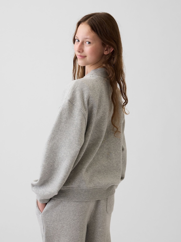 Gap Grey Vintage Soft Oversized Mock Neck Logo Sweatshirt (4-13yrs) - Image 2 of 5 Gap Grey Vintage Soft Oversized Mock Neck Logo Sweatshirt (4-13yrs) - Image 2 of 5