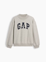 Gap Grey Vintage Soft Oversized Mock Neck Logo Sweatshirt (4-13yrs) - Image 4 of 5