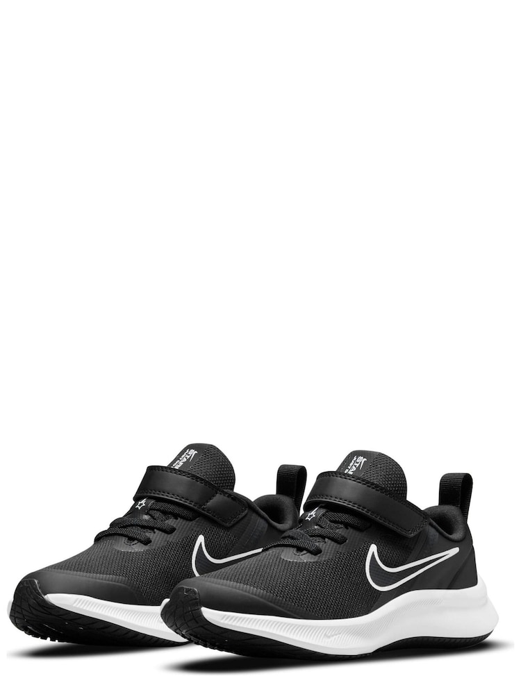 Czarny/biały - Nike Star Runner 3 Junior Trainers - Image 3 of 9