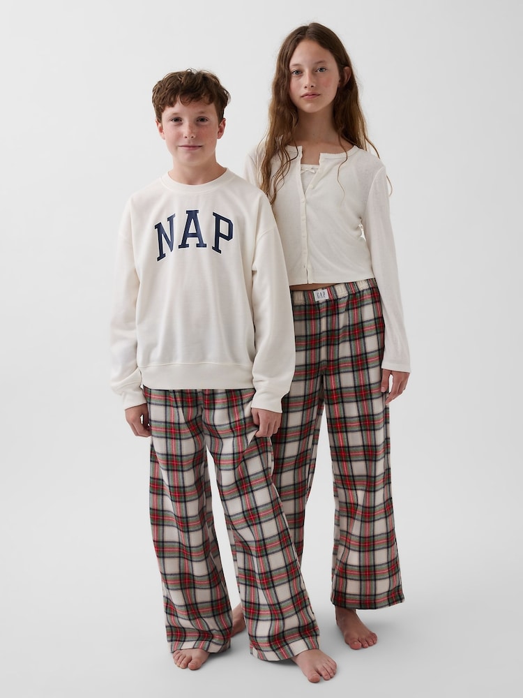Gap Red & Cream Check Flannel Pyjama Bottoms (6-13yrs) - Image 1 of 6 Gap Red & Cream Check Flannel Pyjama Bottoms (6-13yrs) - Image 1 of 6