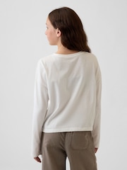 Cream Brannana lācis - Lielizmēra grafisks T-krekls ar garām piedurknēm (Gap Oversize) (4–13gadi) - Attēls 2 no 4