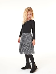 Black Long Sleeve Ribbed Top (3-16yrs) - Image 1 of 4