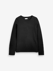 Black Long Sleeve Ribbed Top (3-16yrs) - Image 2 of 4