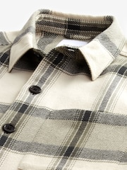 Ecru Cream/Green Textured Check Shacket - Image 5 of 6