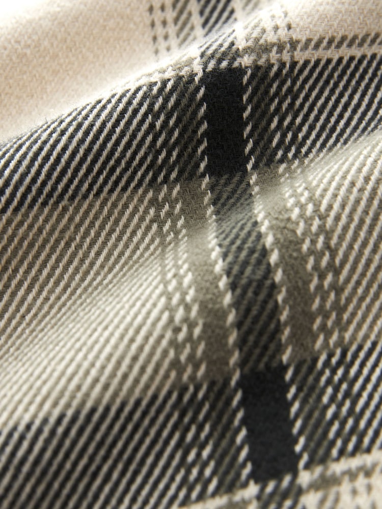 Ecru Cream/Green Textured Check Shacket - Image 6 of 6