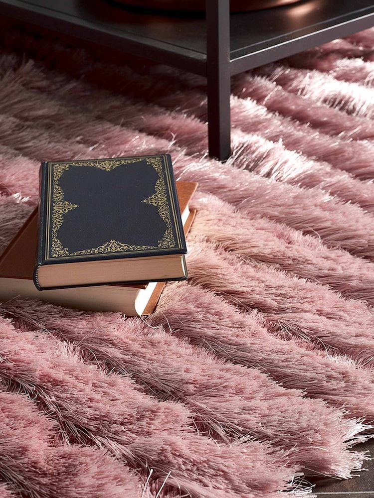 Origins Blush Pink Carved Glamour Hand Woven Rug - Image 1 of 2