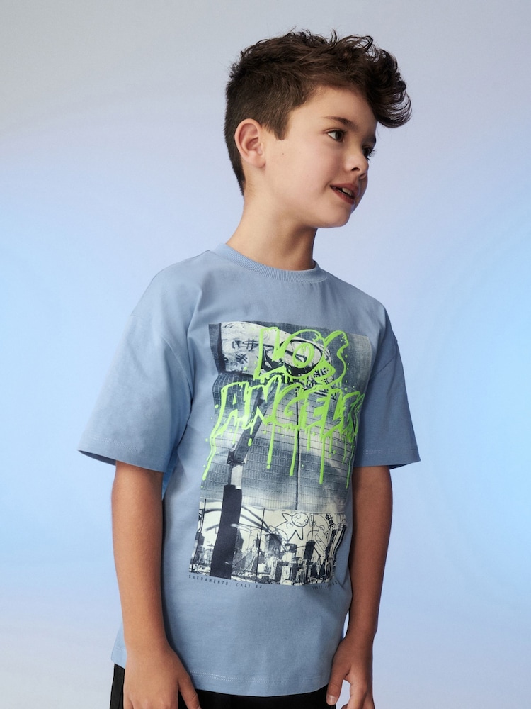 Blue Skate Photo Relaxed Fit Short Sleeve Graphic T-Shirt (3-16yrs) - Image 1 of 1