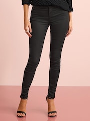 Black Power Stretch Denim Leggings - Image 2 of 7