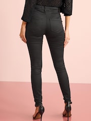 Black Power Stretch Denim Leggings - Image 3 of 7