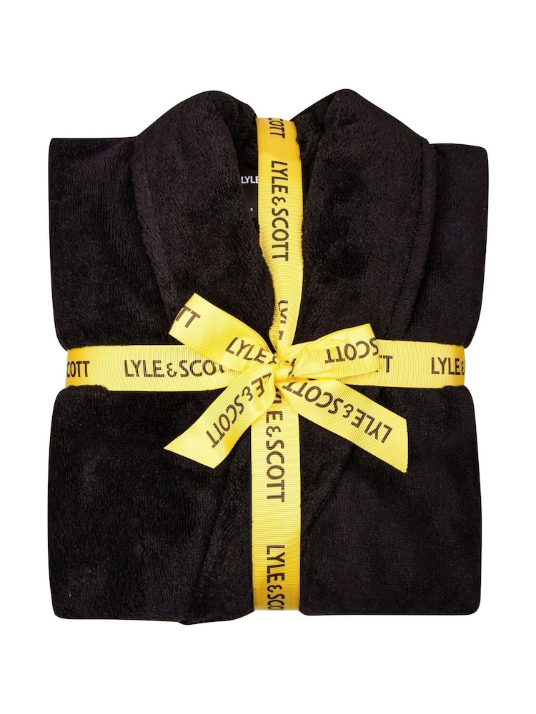 Lyle & Scott Black Lucas Bathrobe - Image 3 of 4