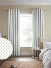 Laura Ashley Dove Grey Wickerwork Made to Measure 100% Cotton Curtains - Image 2 of 9