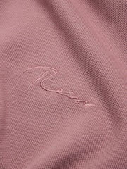 Reiss Dusty Rose Peters Slim Fit Garment Dyed Embroidered Polo Shirt - Image 3 of 6