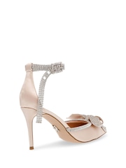 Steve Madden Pink Champagne Live Up Heeled Diamante Bow Shoes - Image 3 of 7