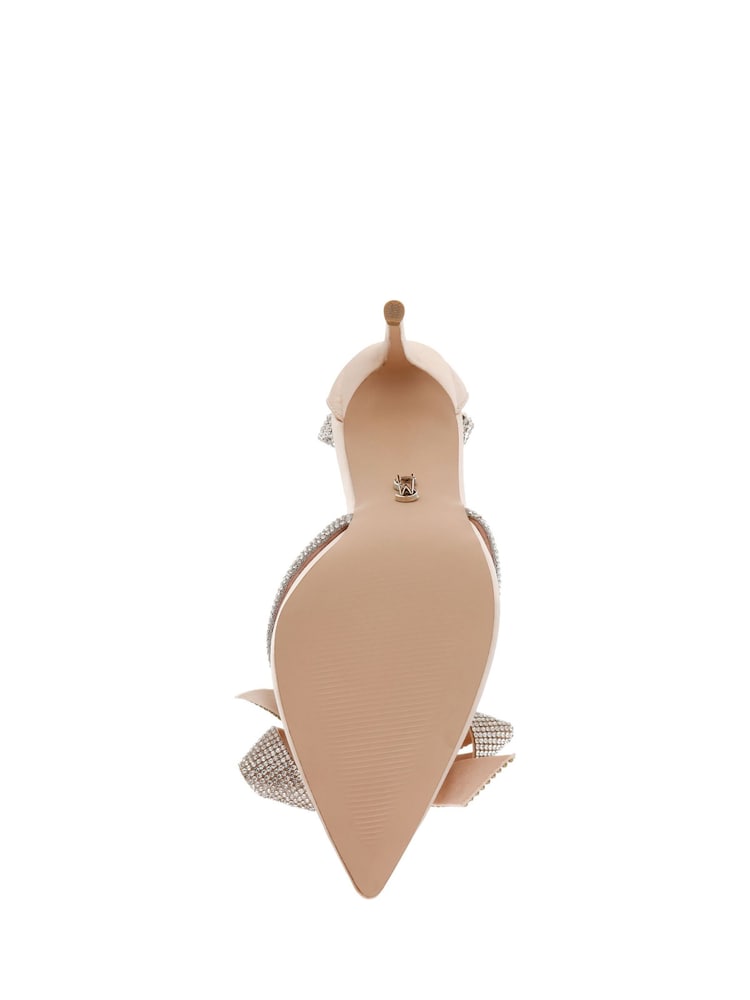 Steve Madden Pink Champagne Live Up Heeled Diamante Bow Shoes - Image 7 of 7