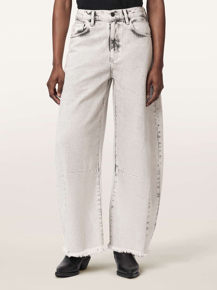 AllSaints Grey Payton Crop Jeans - Image 1 of 7