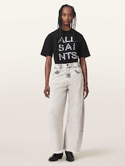 AllSaints Grey Payton Crop Jeans - Image 4 of 7