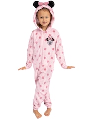 Character Pink Disney Minnie Mouse Onesie With 3D Ears And Bow - Image 6 of 12
